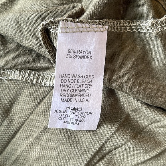 NWOT Reb & J 220 Women’s Olive Green Asymmetrical Dress Tunic Top Cover Up - Picture 4 of 8